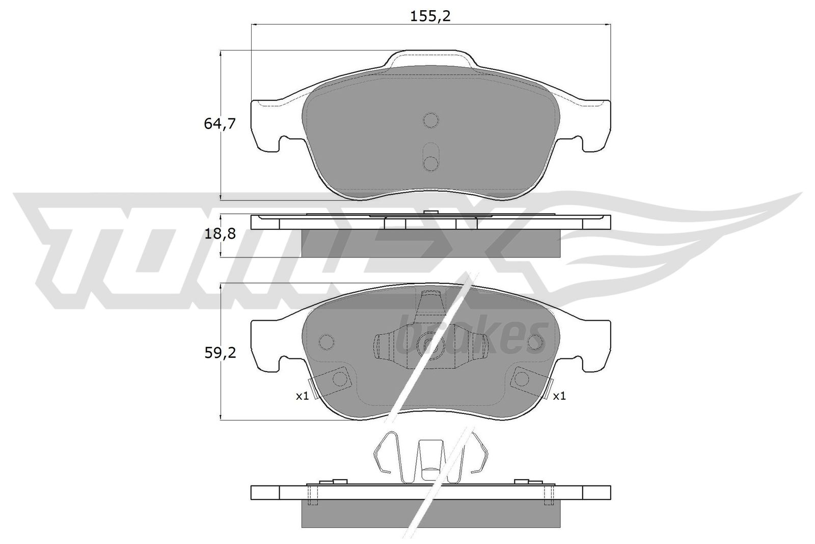 Sada brzdových platničiek kotúčovej brzdy TOMEX Brakes